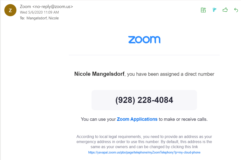 email from zoom