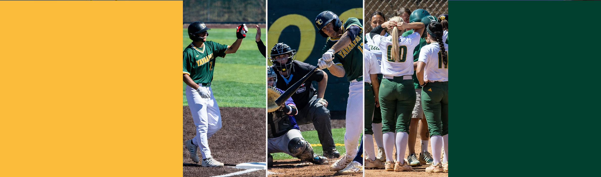 YC softball and baseball player collage