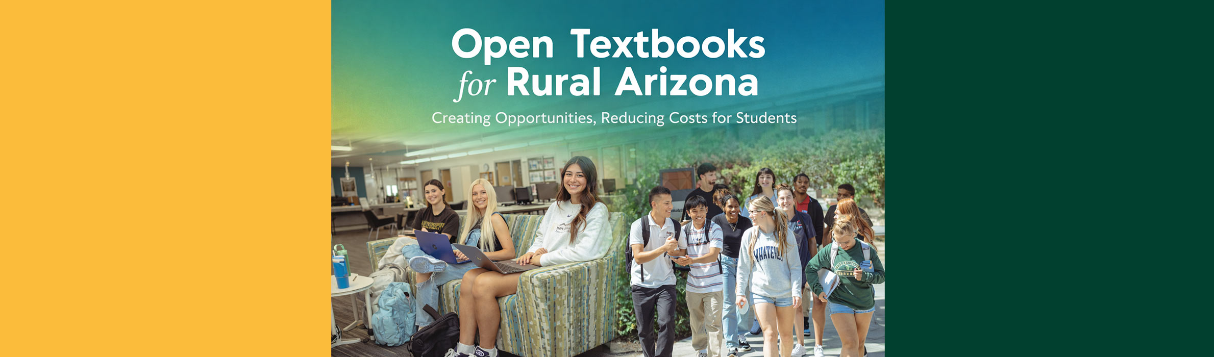 Group of students walking on campus