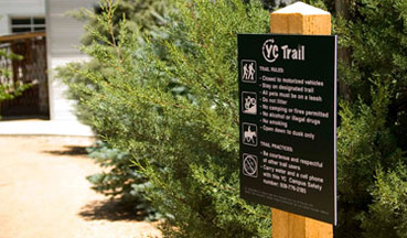 The trail sign